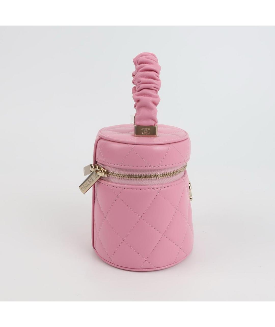 CHANEL Розовая кожаная сумка с короткими ручками, фото 3