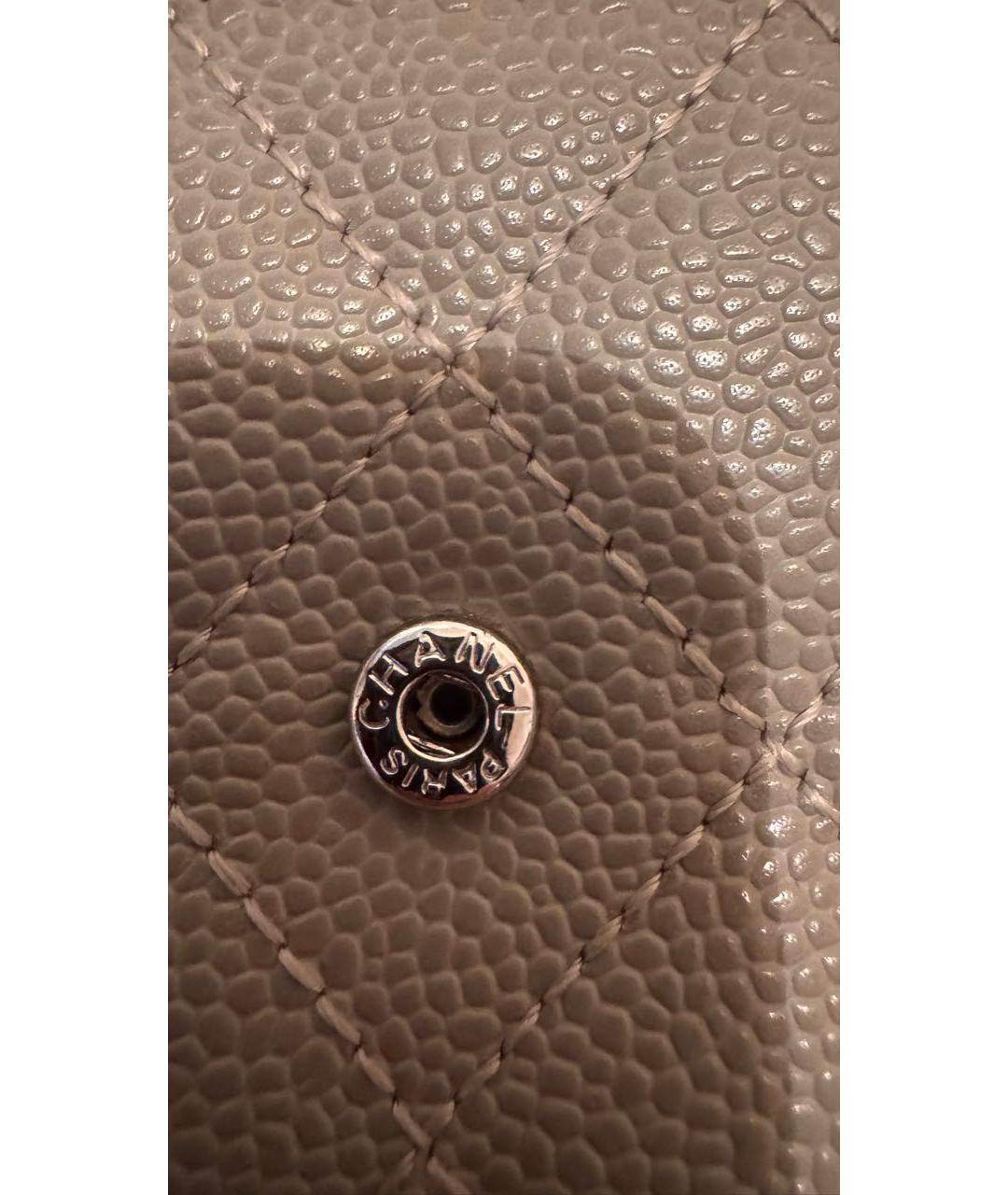 CHANEL Бежевая кожаная сумка через плечо, фото 4