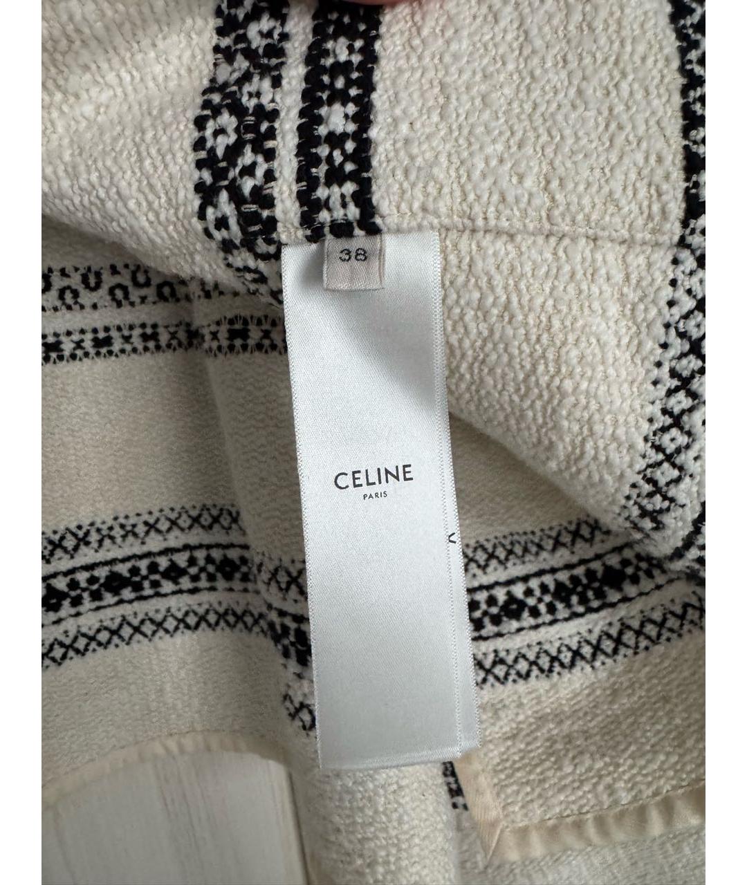 CELINE Бежевый шерстяной жакет/пиджак, фото 6