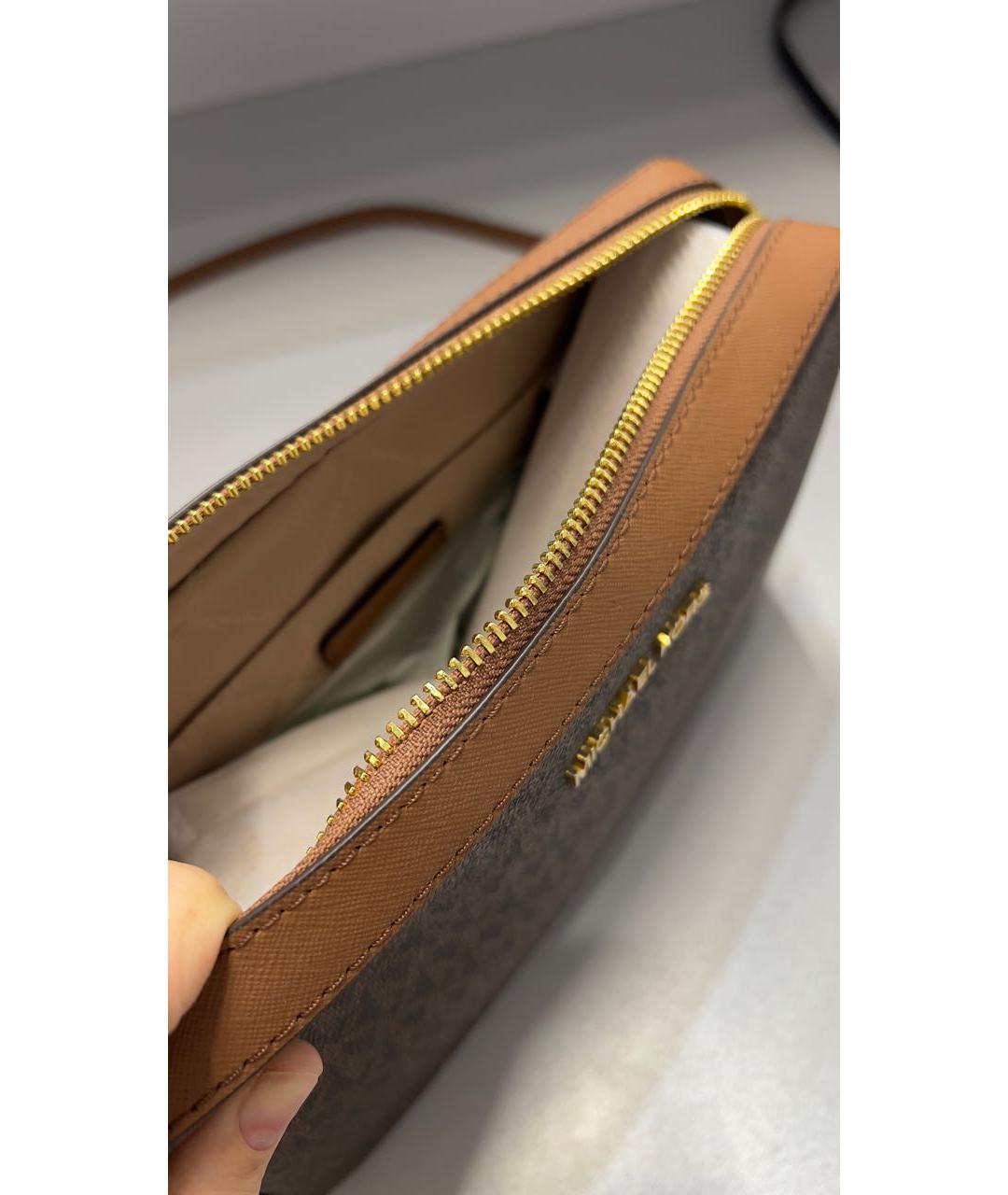 MICHAEL KORS Коричневая кожаная сумка на плечо, фото 4