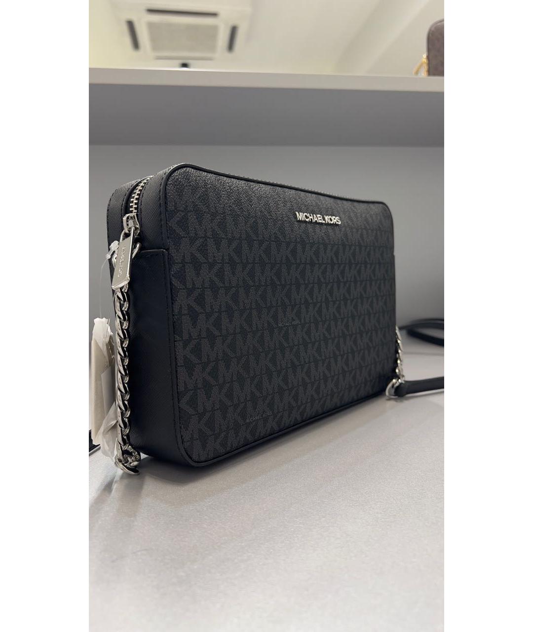 MICHAEL KORS Антрацитовая кожаная сумка через плечо, фото 2