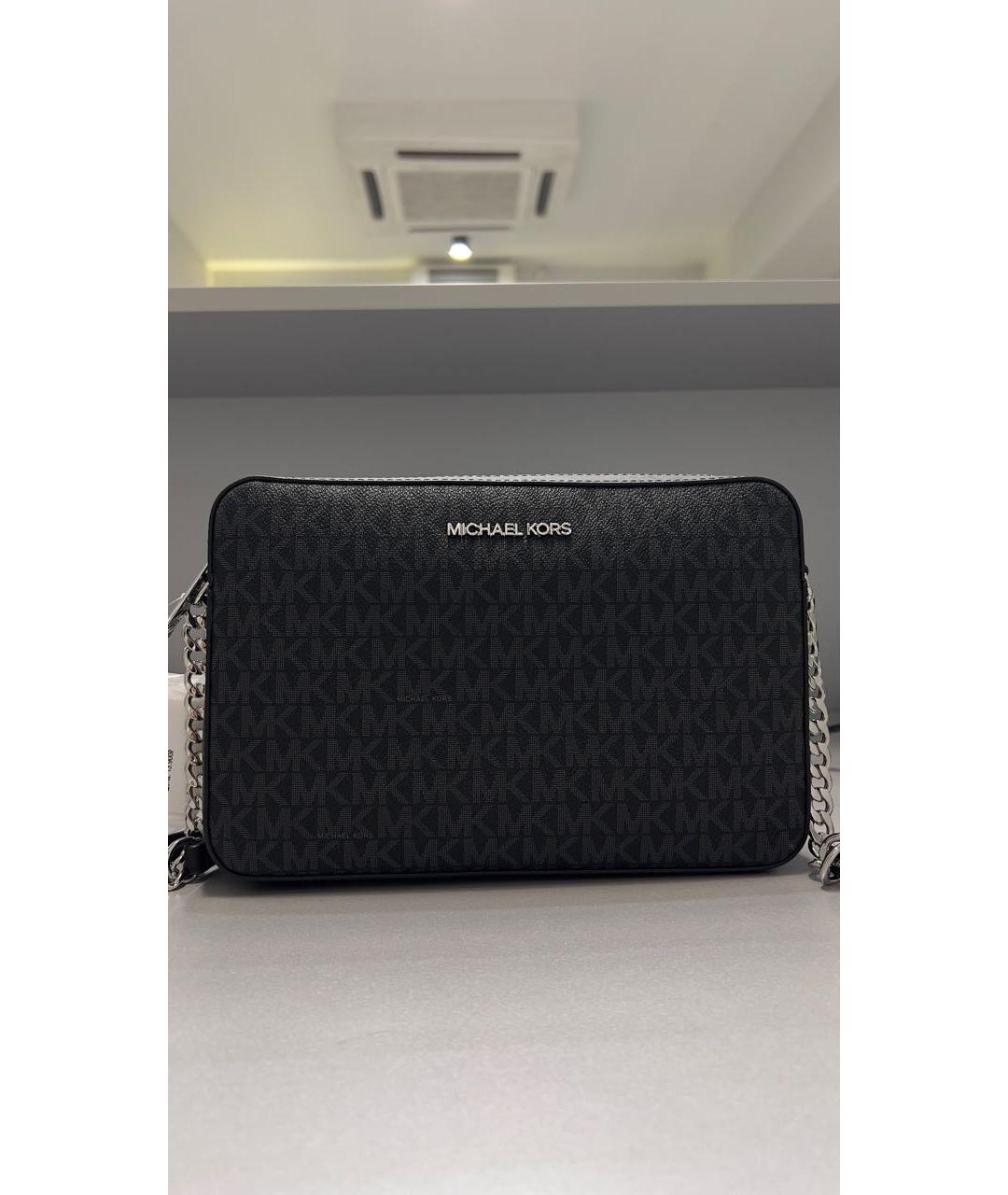 MICHAEL KORS Антрацитовая кожаная сумка через плечо, фото 5