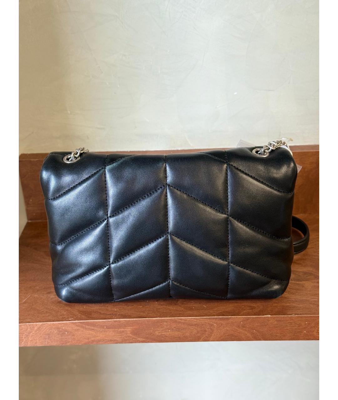 SAINT LAURENT Черная кожаная сумка через плечо, фото 5