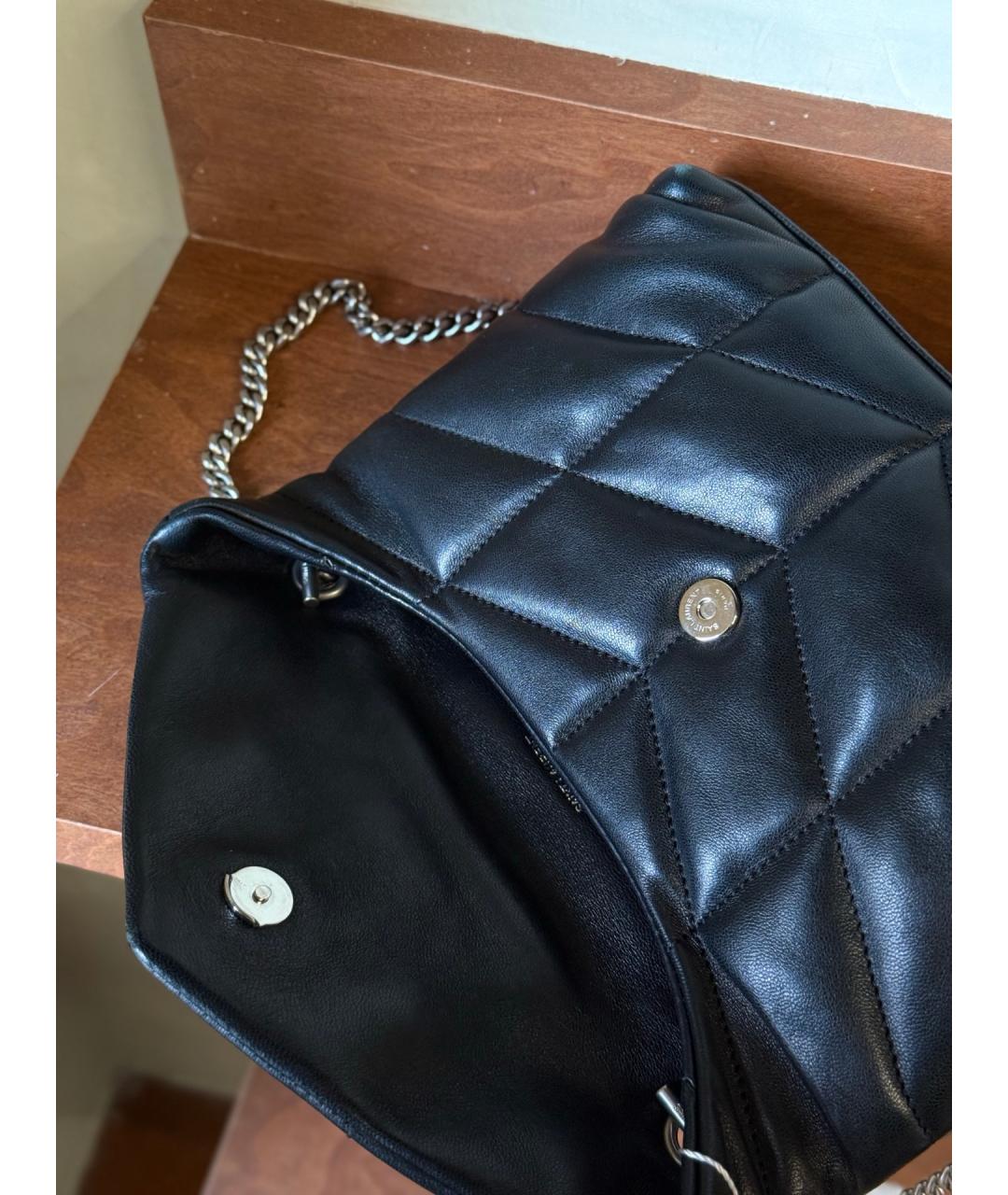 SAINT LAURENT Черная кожаная сумка через плечо, фото 8