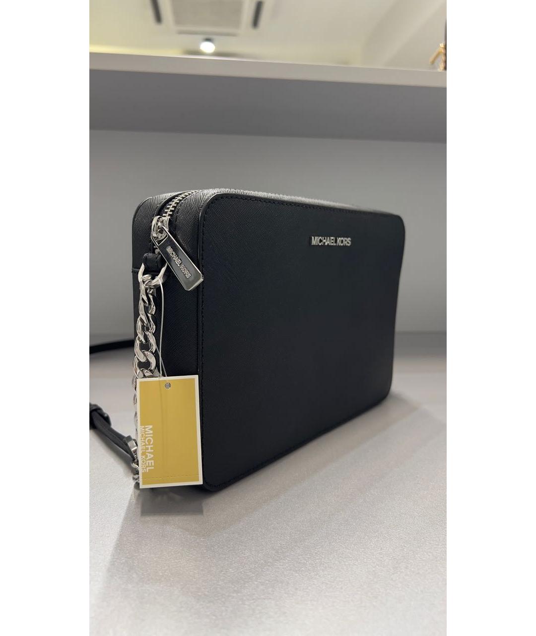 MICHAEL KORS Черная кожаная сумка через плечо, фото 2