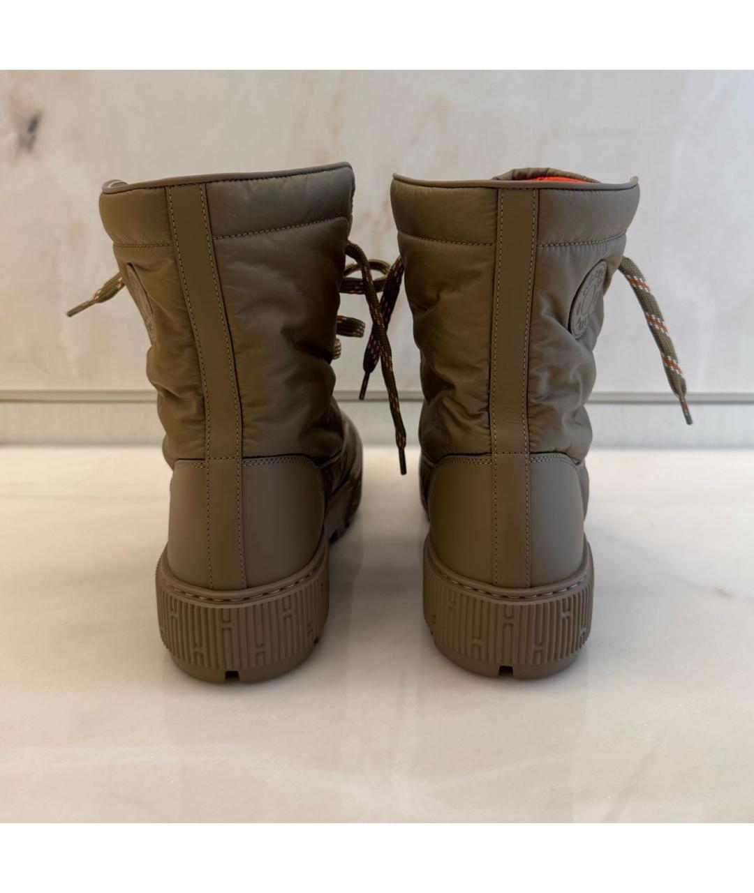 HERMES Хаки текстильные ботинки, фото 4