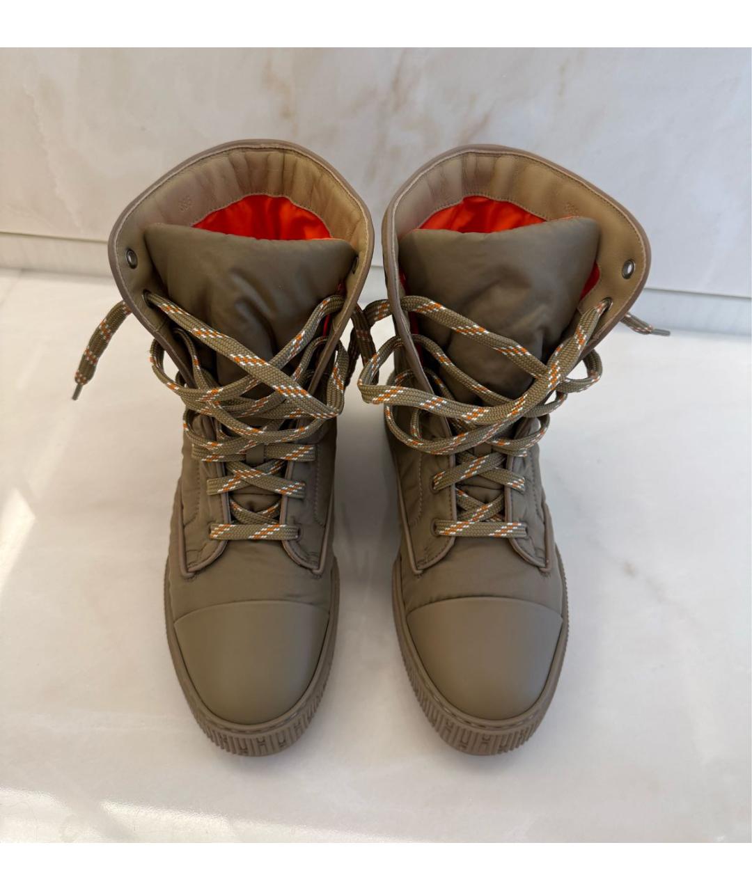 HERMES Хаки текстильные ботинки, фото 2