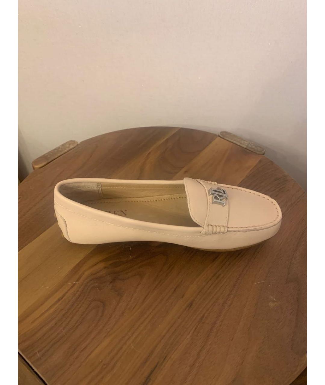 POLO RALPH LAUREN Бежевые кожаные мокасины, фото 5