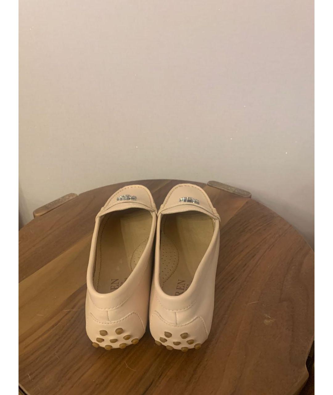 POLO RALPH LAUREN Бежевые кожаные мокасины, фото 6