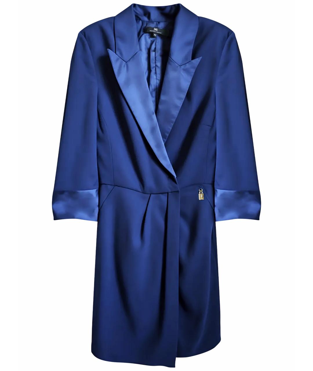 ELISABETTA FRANCHI Синее полиэстеровое коктейльное платье, фото 1