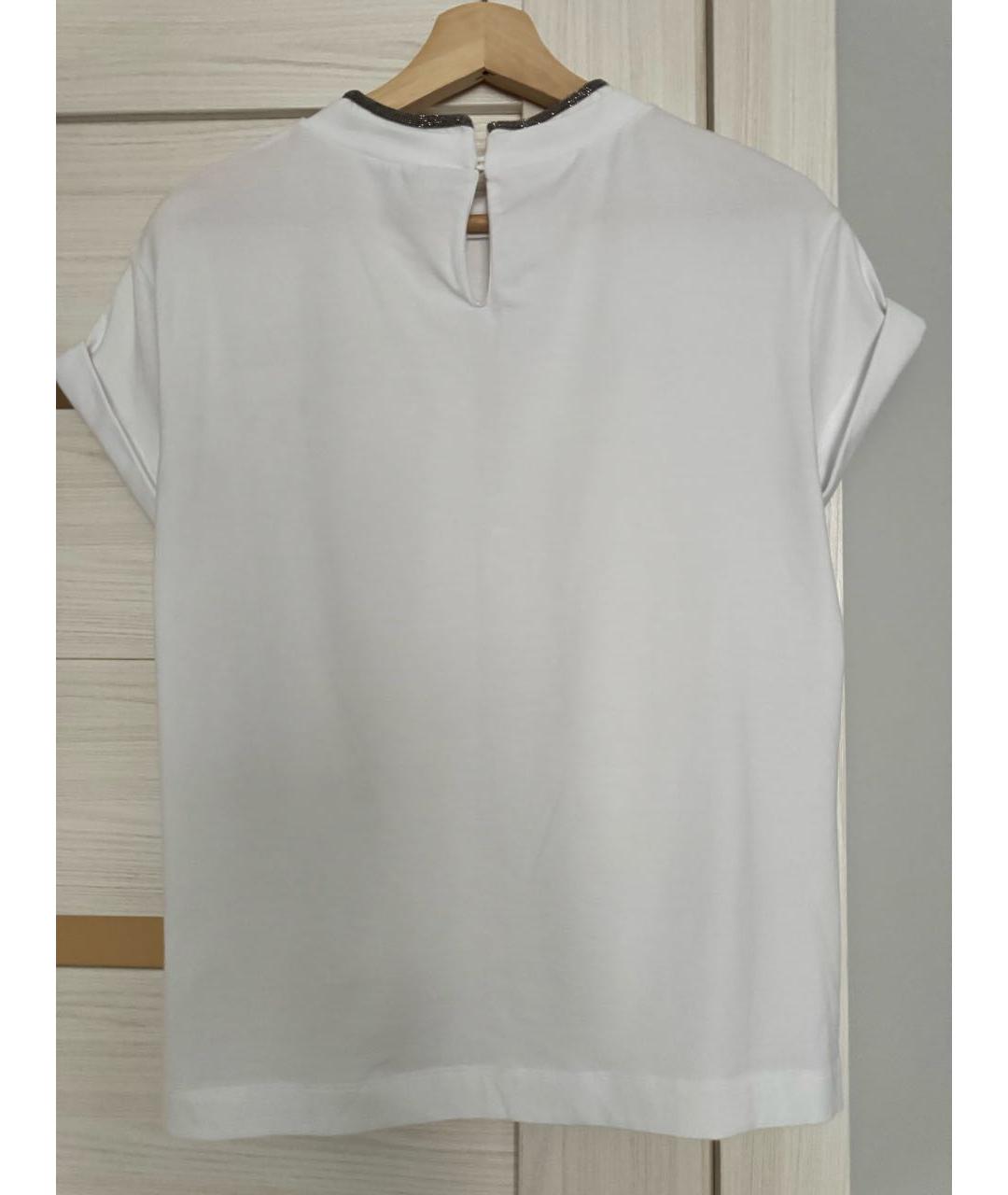 BRUNELLO CUCINELLI Белая хлопковая футболка, фото 2