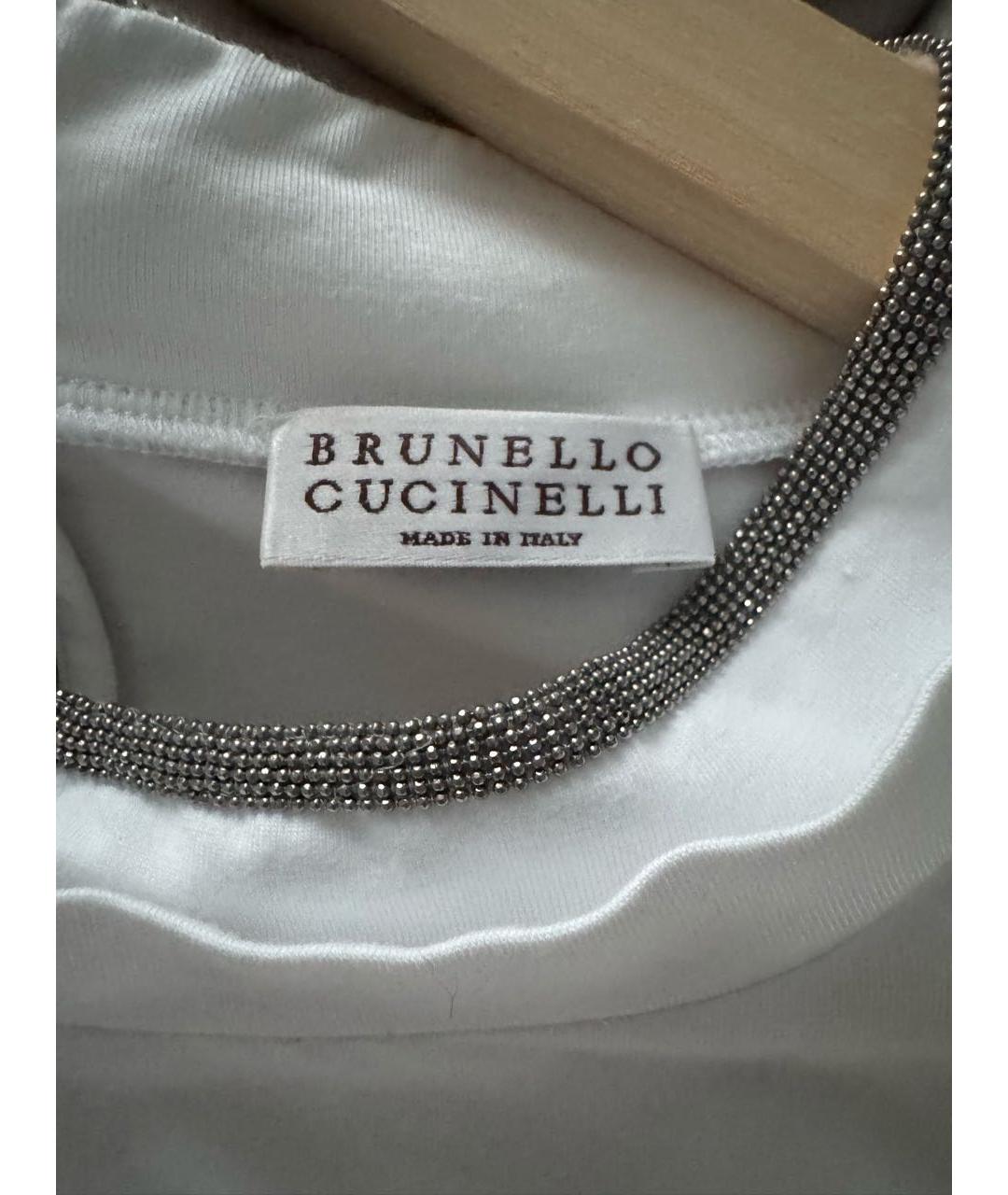BRUNELLO CUCINELLI Белая хлопковая футболка, фото 3