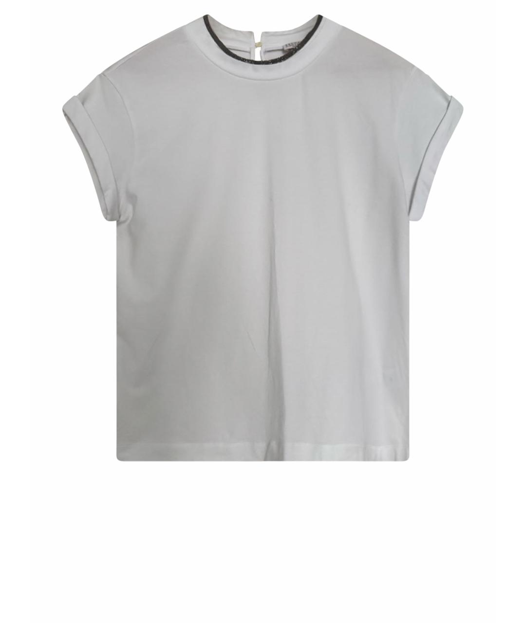 BRUNELLO CUCINELLI Белая хлопковая футболка, фото 1