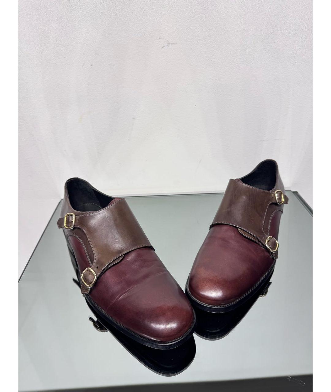 ALEXANDER MCQUEEN Коричневые кожаные туфли, фото 2