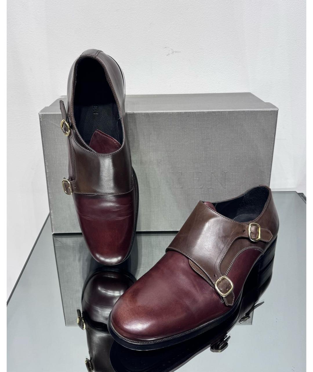 ALEXANDER MCQUEEN Коричневые кожаные туфли, фото 4