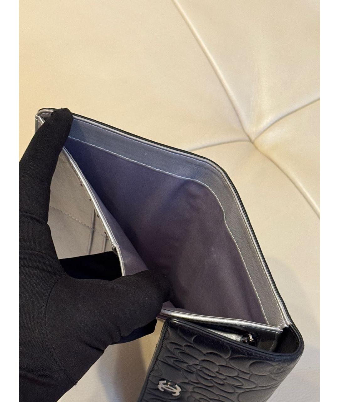 CHANEL Черный кожаный кошелек, фото 8