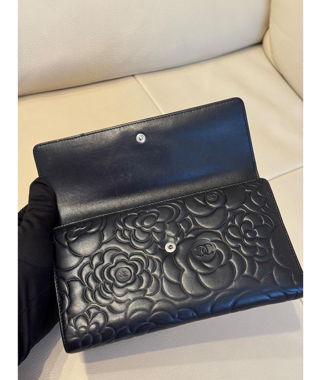CHANEL Черный кожаный кошелек, фото 5