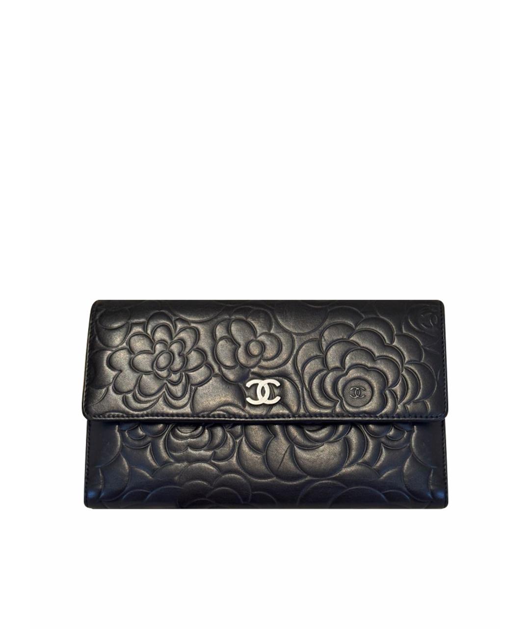 CHANEL Черный кожаный кошелек, фото 1