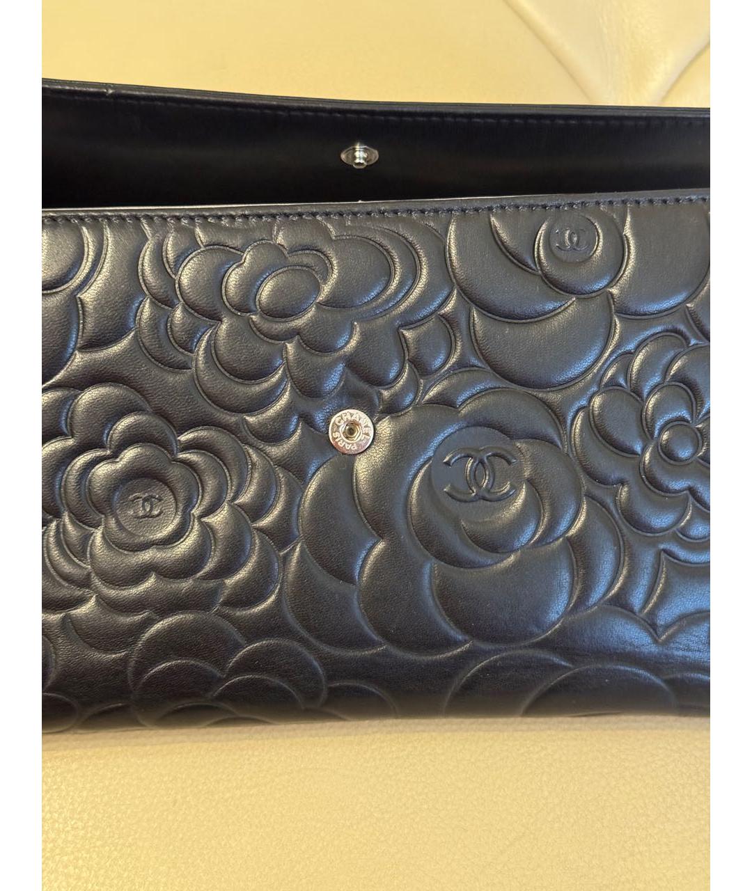 CHANEL Черный кожаный кошелек, фото 6