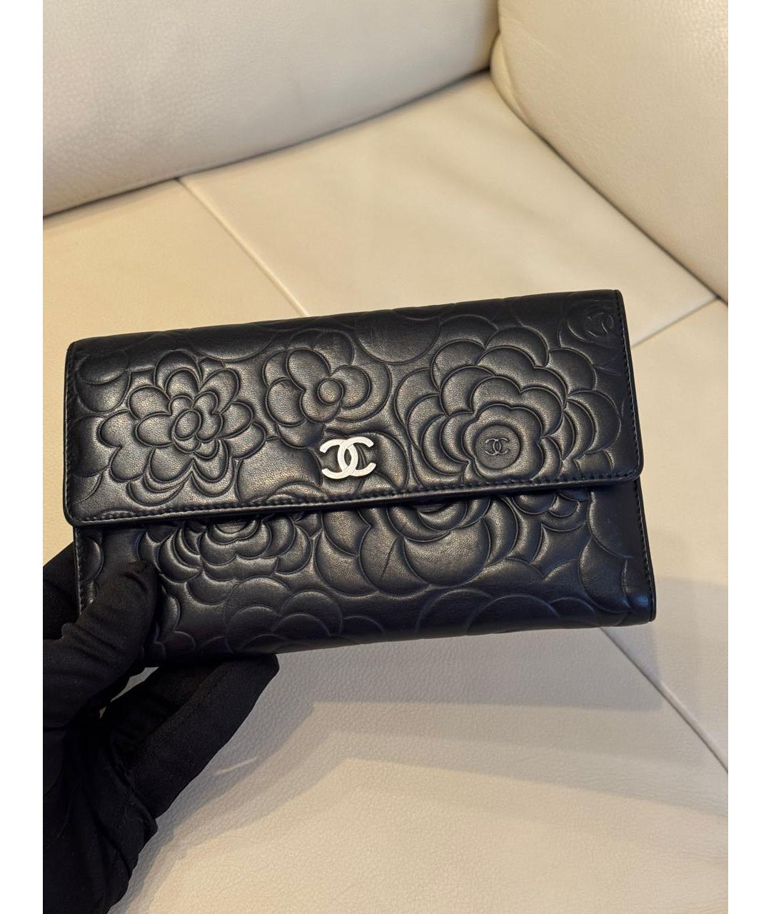 CHANEL Черный кожаный кошелек, фото 9