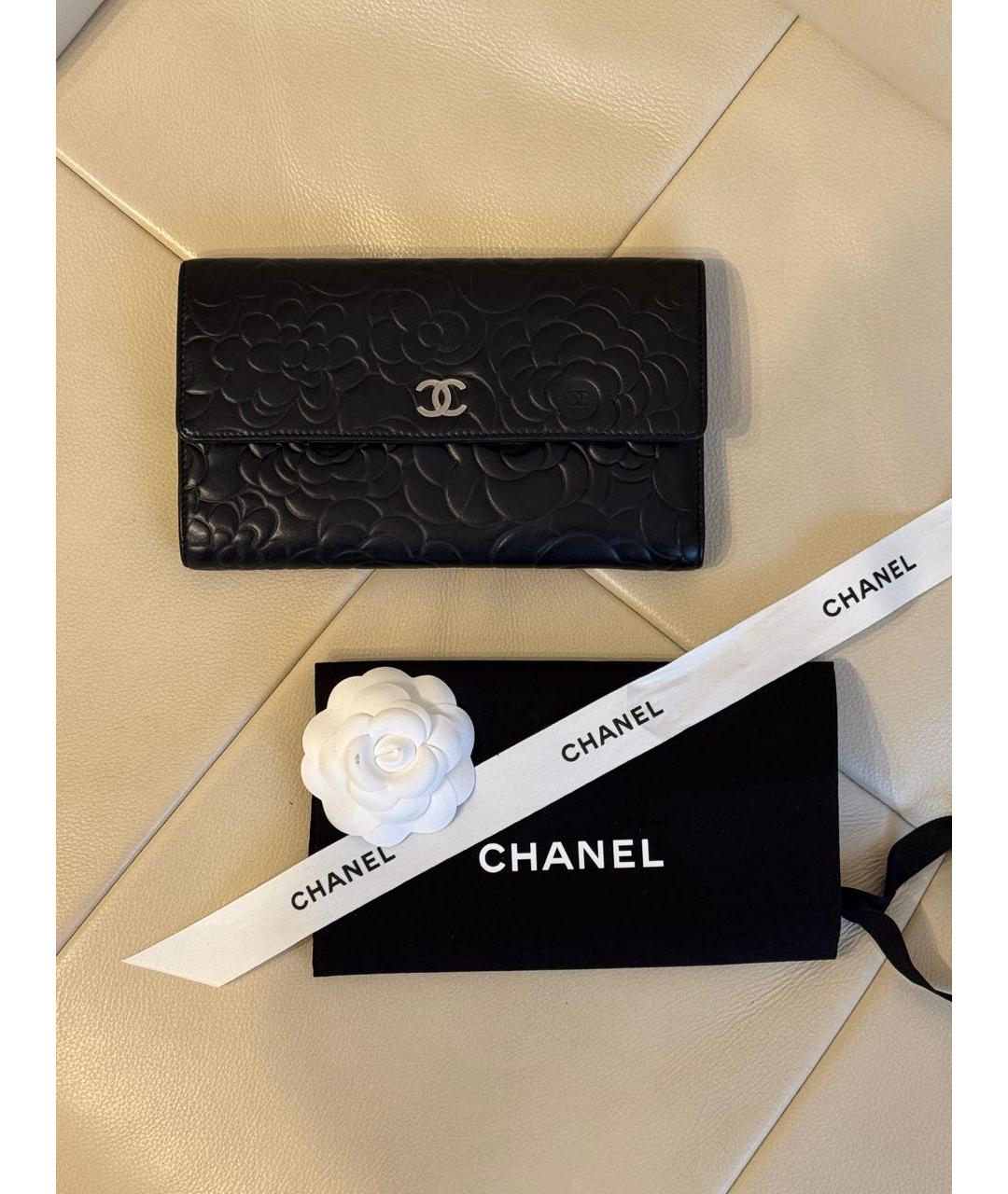 CHANEL Черный кожаный кошелек, фото 2