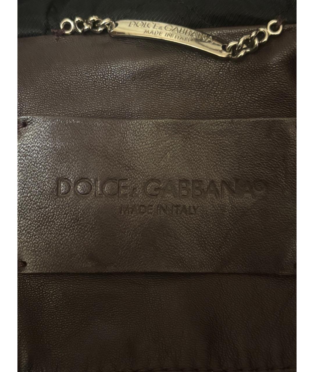 DOLCE&GABBANA Бордовая кожаная куртка, фото 3