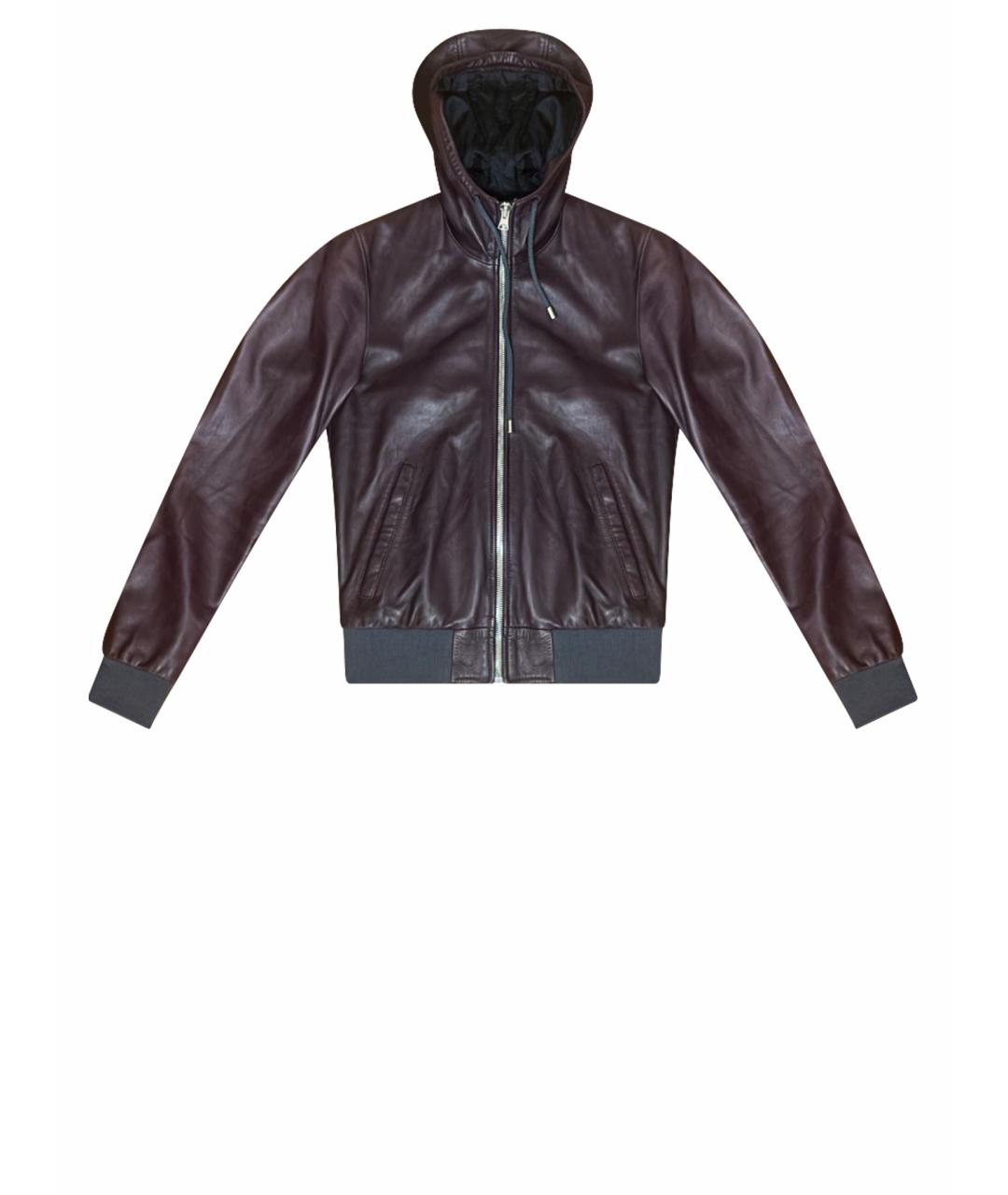 DOLCE&GABBANA Бордовая кожаная куртка, фото 1