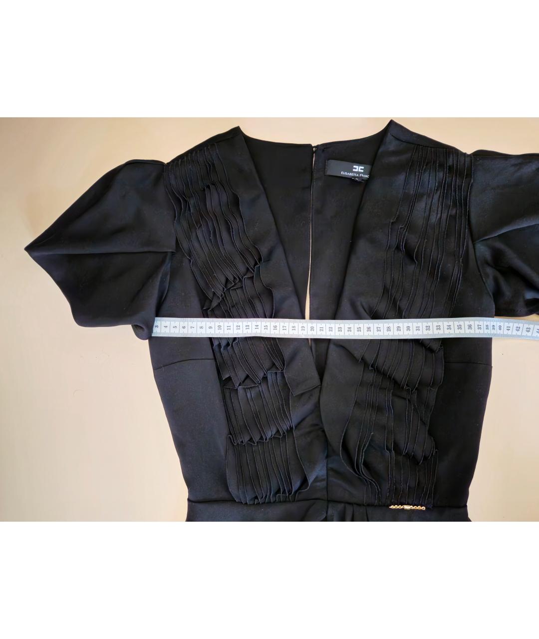 ELISABETTA FRANCHI Черное ацетатное коктейльное платье, фото 8