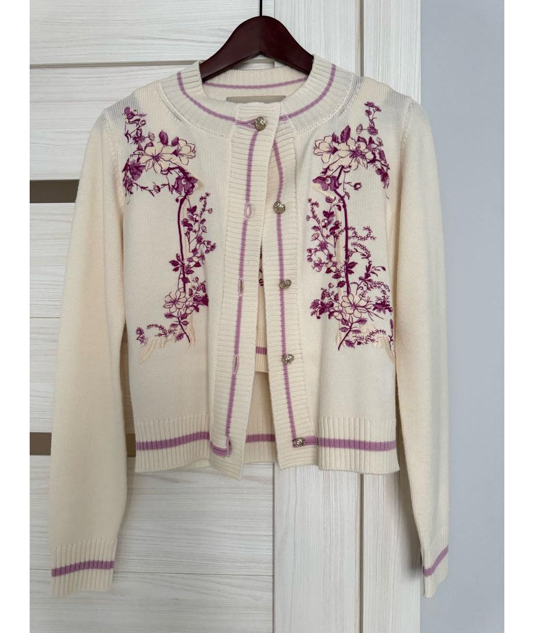 ELIE SAAB Бежевый шерстяной кардиган, фото 6