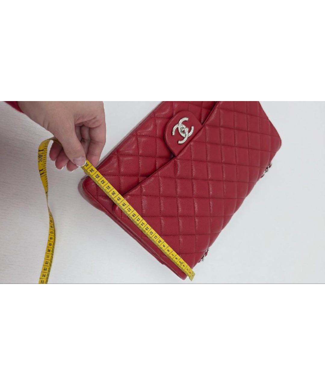 CHANEL Красная кожаная сумка через плечо, фото 8