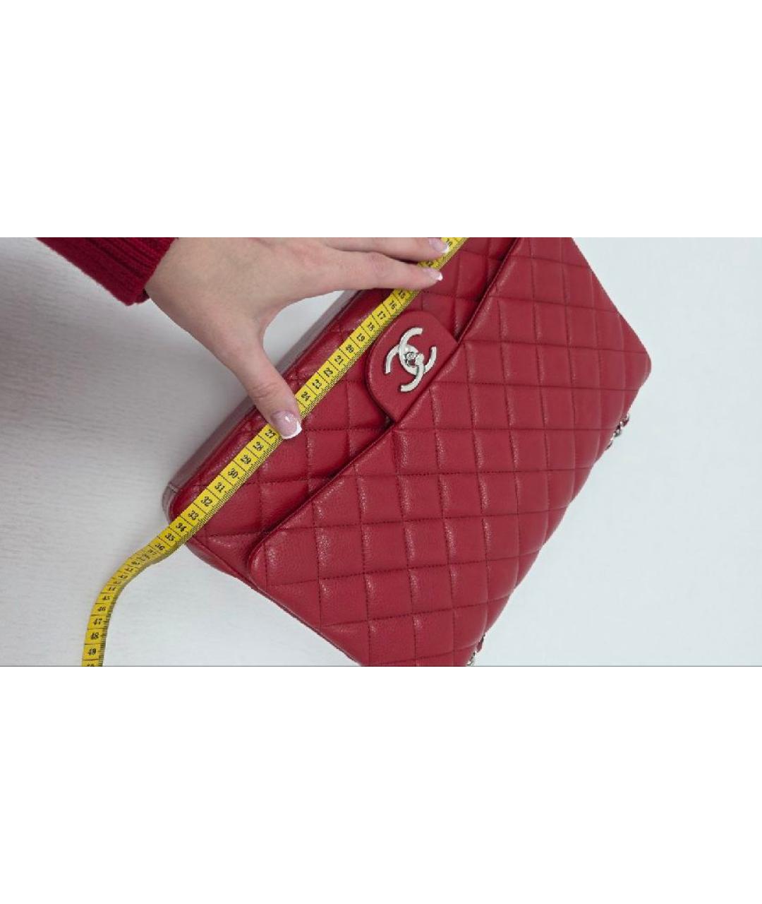 CHANEL Красная кожаная сумка через плечо, фото 9