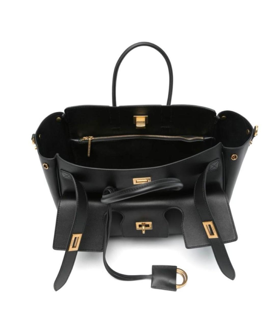 BALENCIAGA Черная кожаная сумка тоут, фото 3