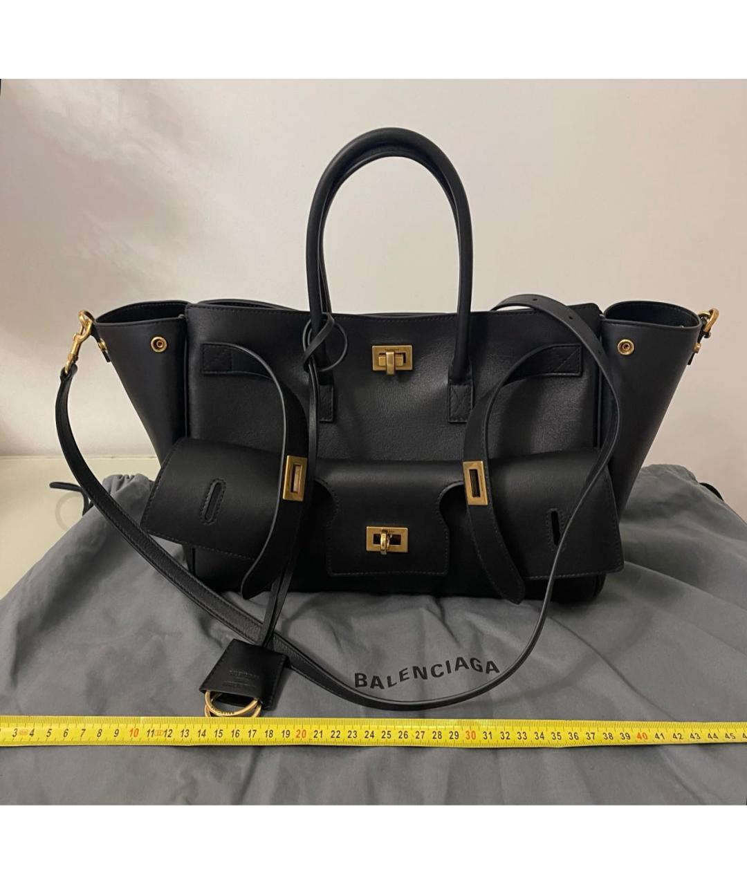 BALENCIAGA Черная кожаная сумка тоут, фото 6