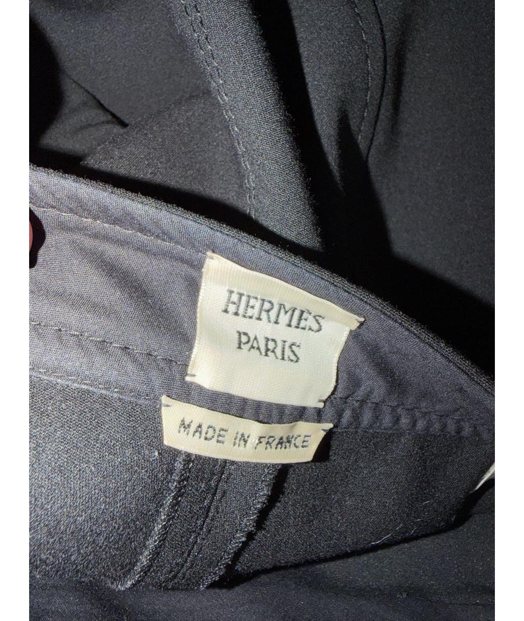 HERMES Черные шерстяные леггинсы и велосипедки, фото 3