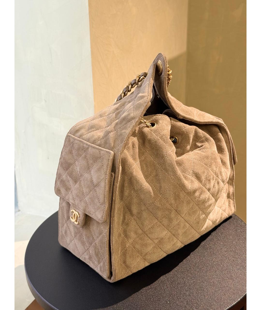 CHANEL Серая кожаная сумка через плечо, фото 7