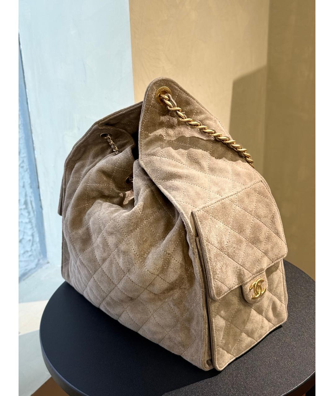 CHANEL Серая кожаная сумка через плечо, фото 6