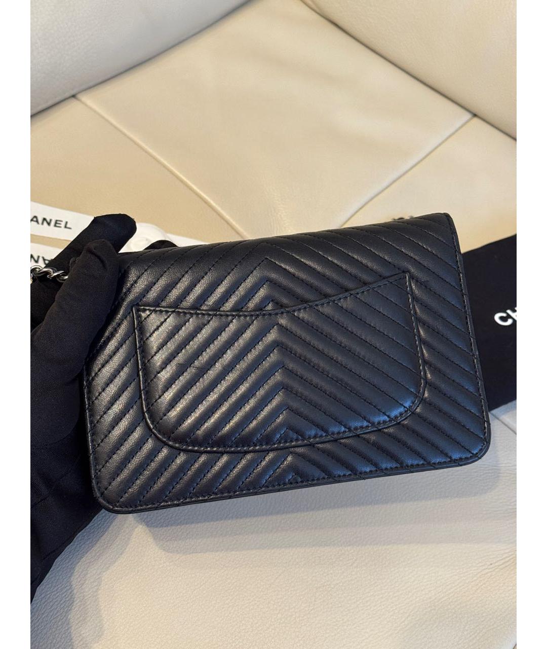 CHANEL Черная кожаная сумка через плечо, фото 7
