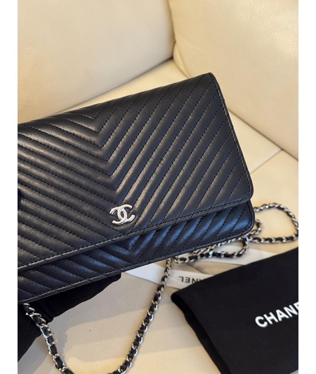 CHANEL Черная кожаная сумка через плечо, фото 3