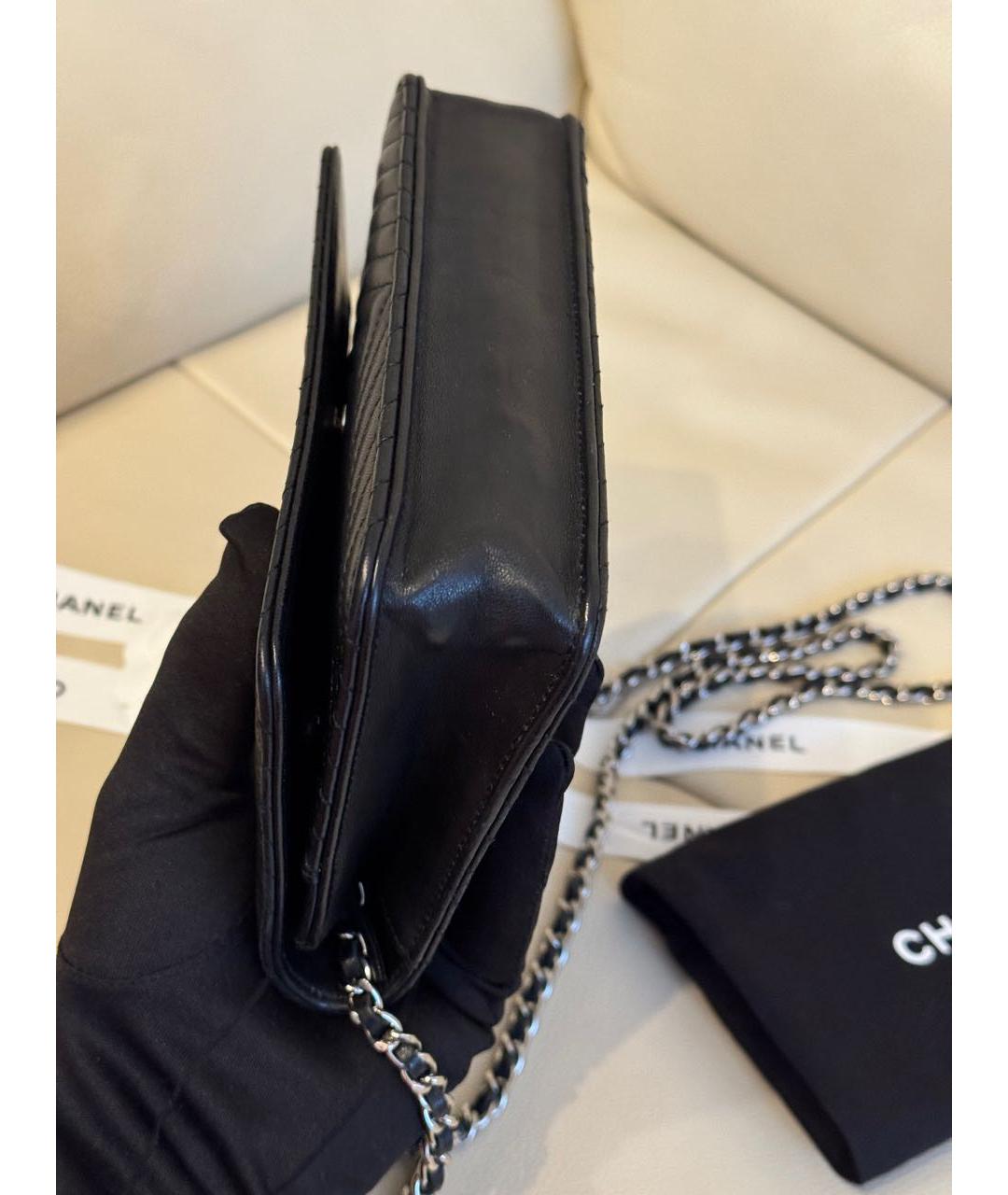 CHANEL Черная кожаная сумка через плечо, фото 5