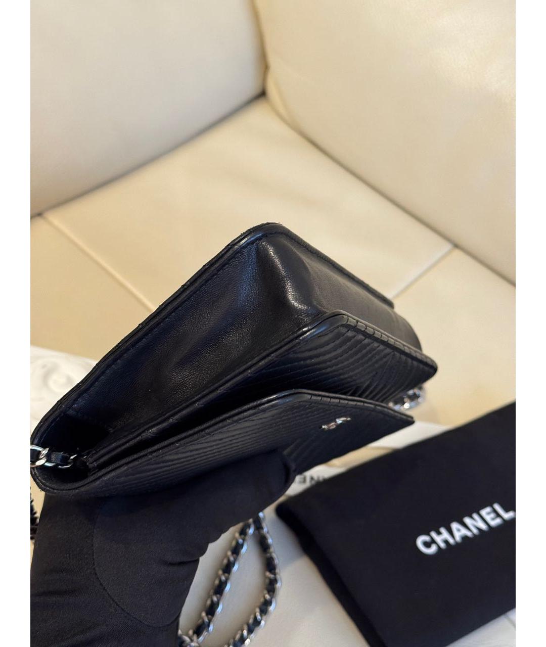 CHANEL Черная кожаная сумка через плечо, фото 6