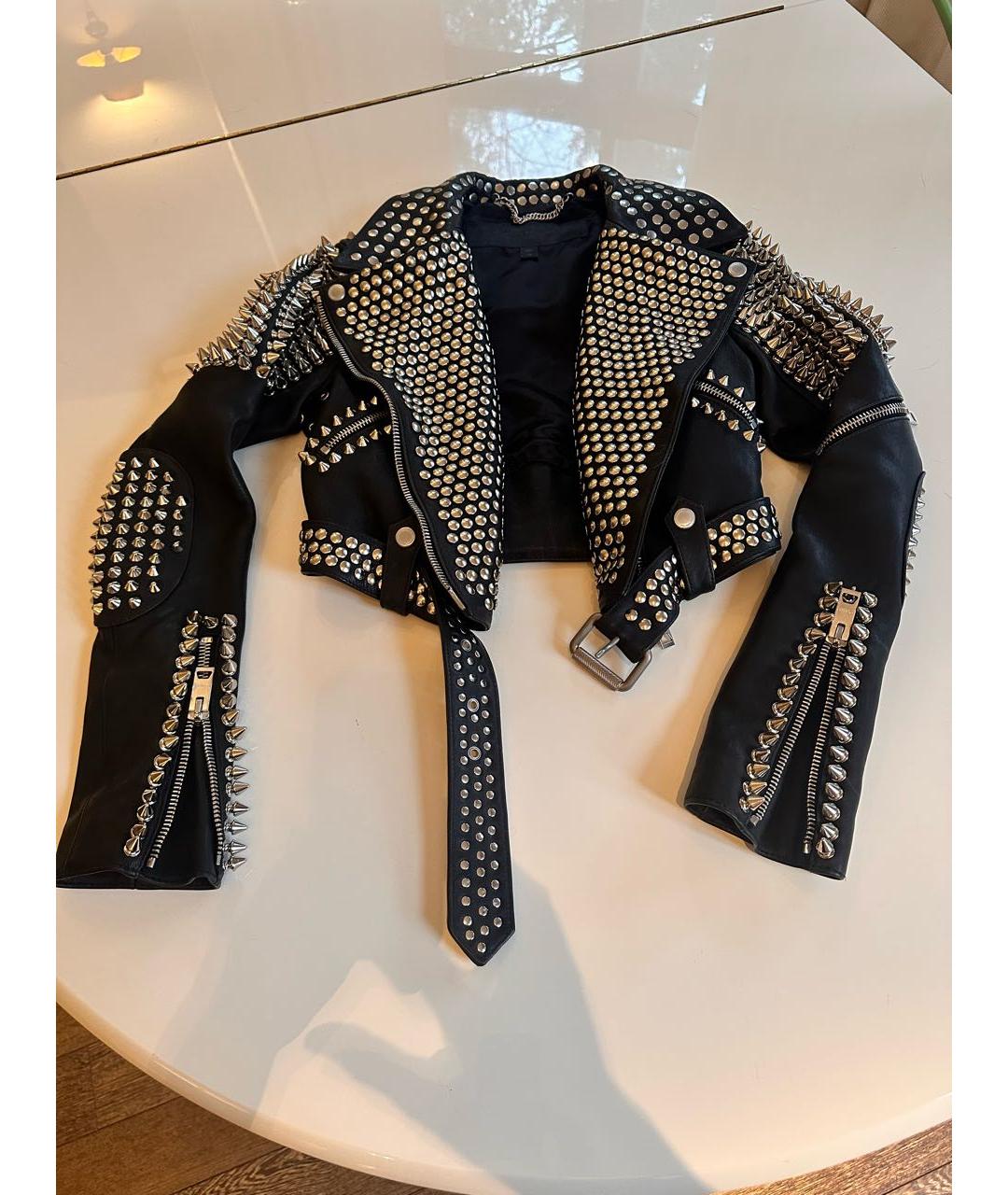 BURBERRY Черная кожаная куртка, фото 6