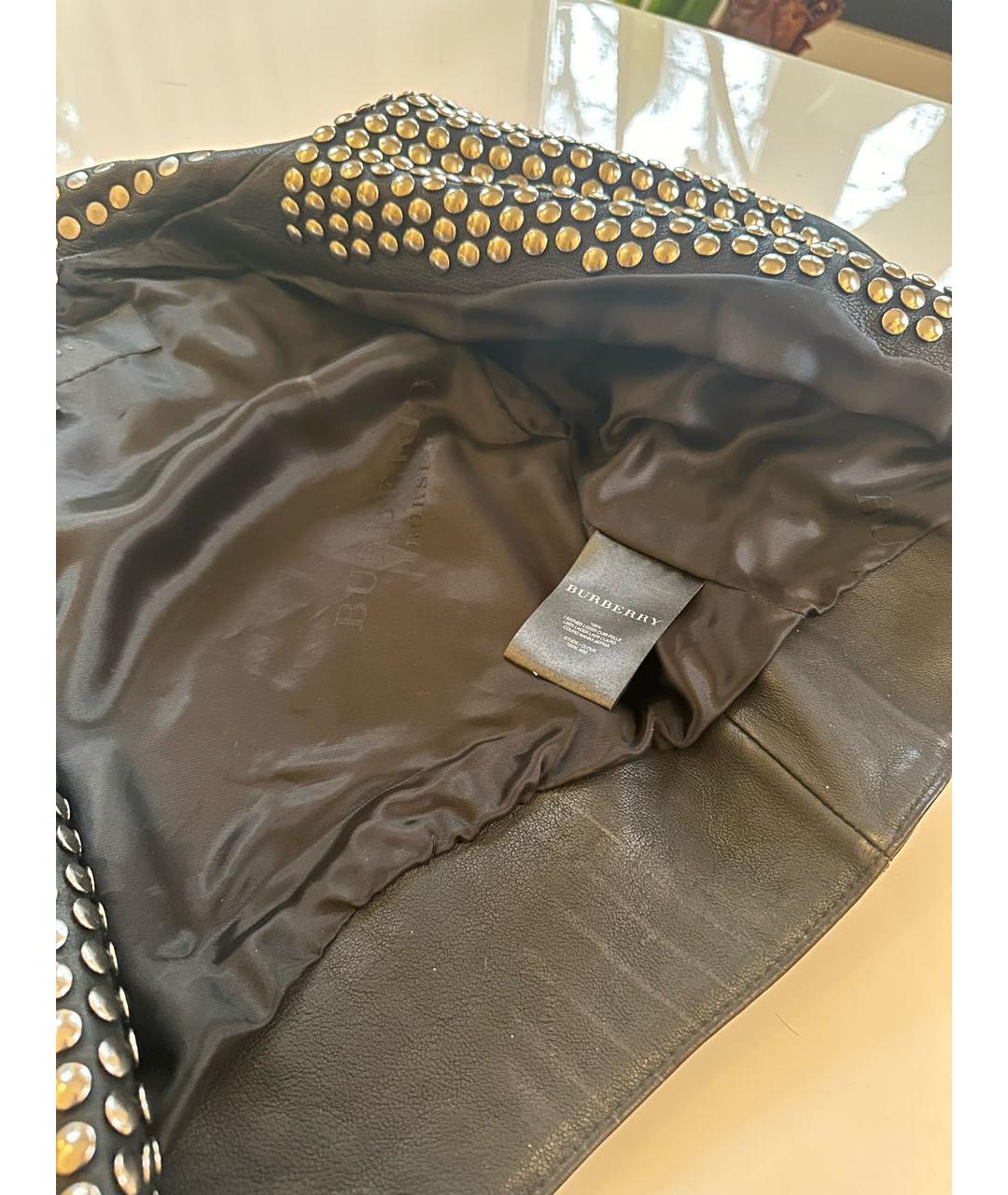 BURBERRY Черная кожаная куртка, фото 5