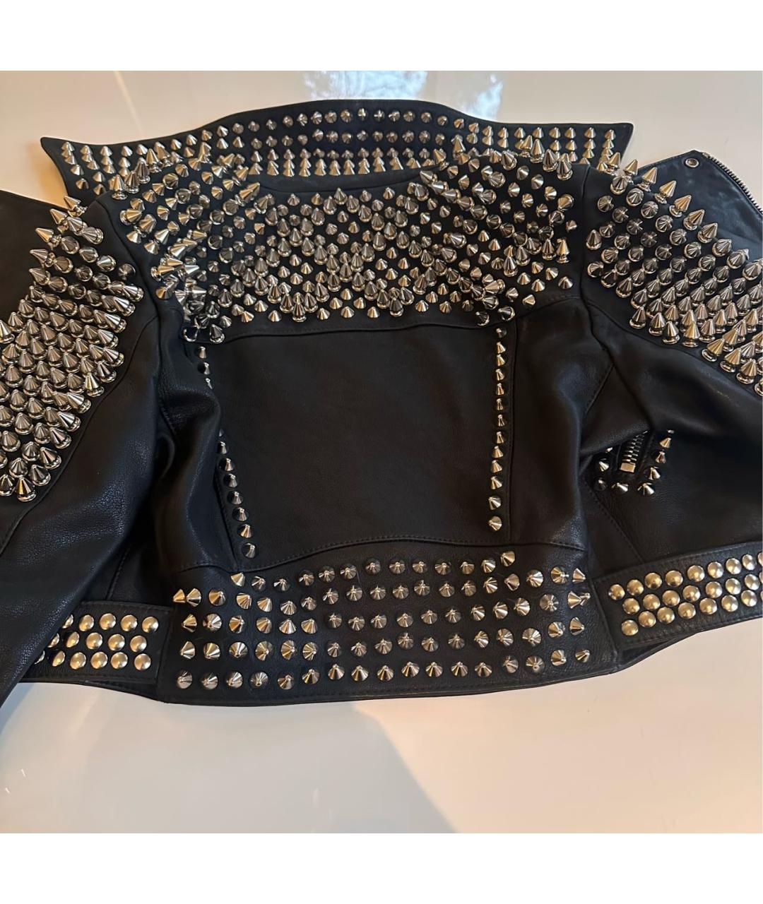 BURBERRY Черная кожаная куртка, фото 3