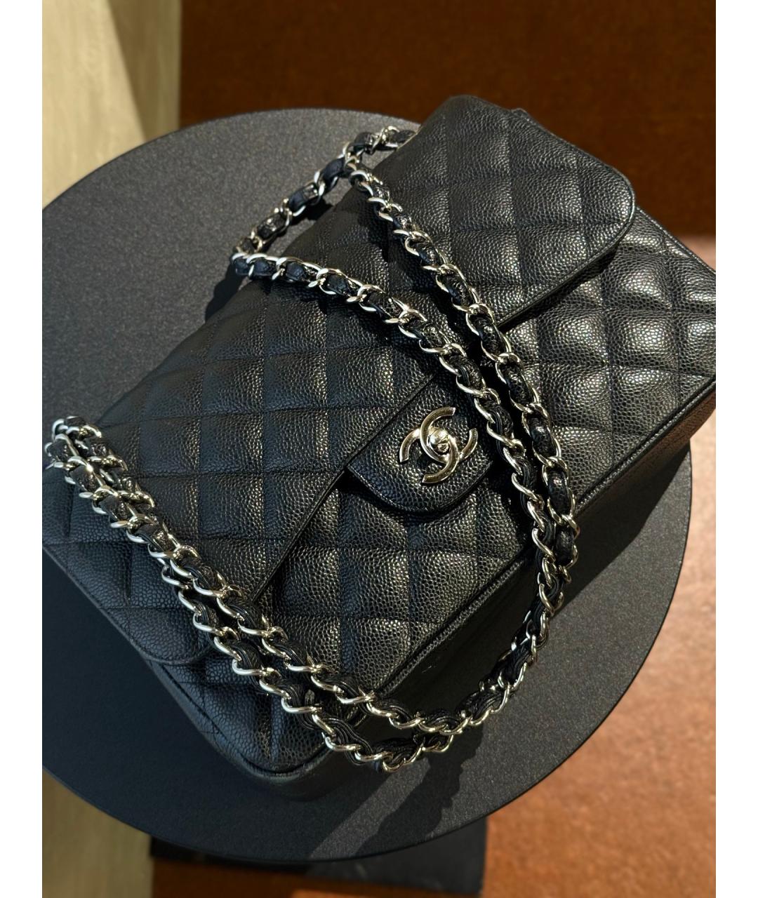 CHANEL Черная кожаная сумка через плечо, фото 8