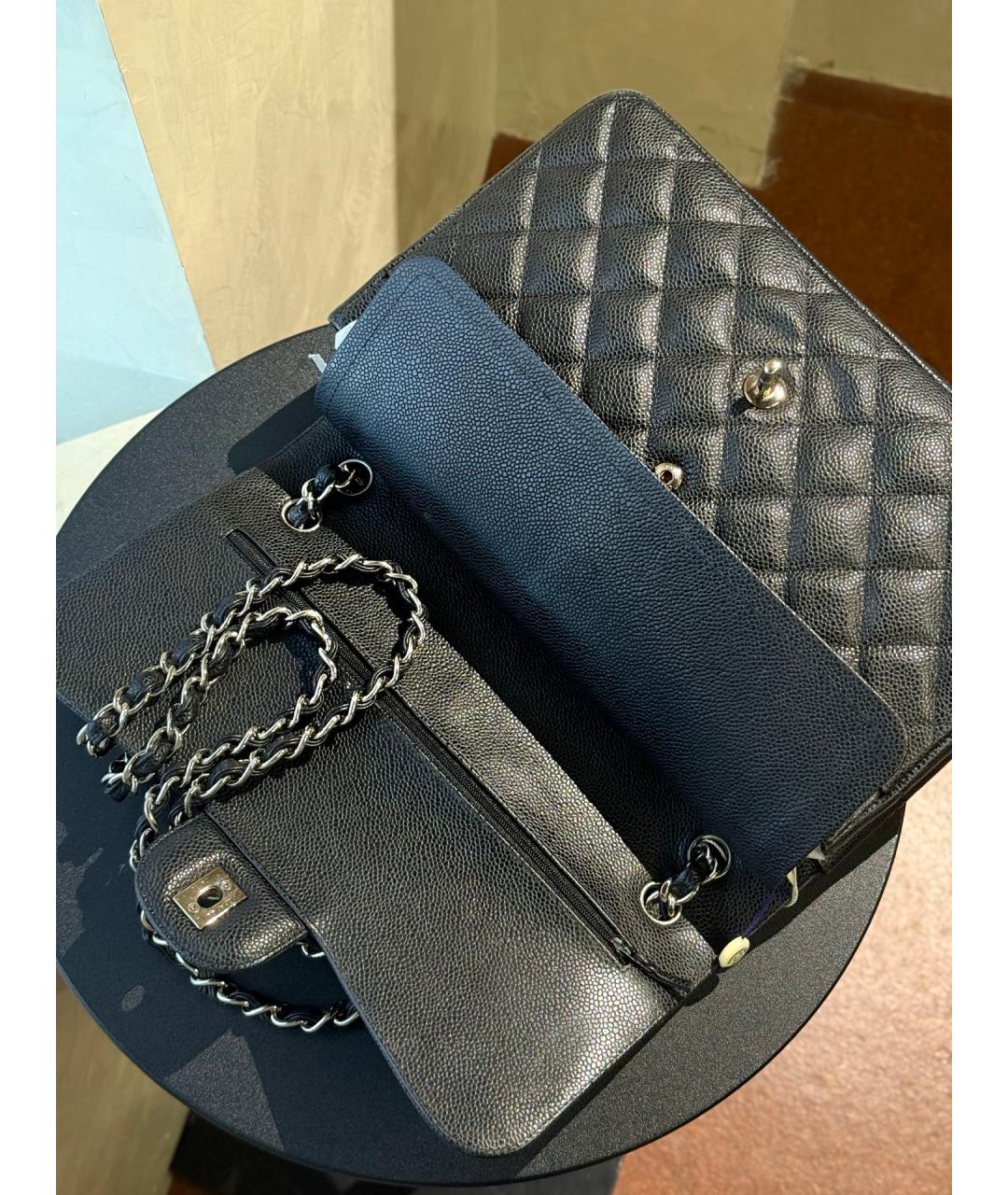 CHANEL Черная кожаная сумка через плечо, фото 7