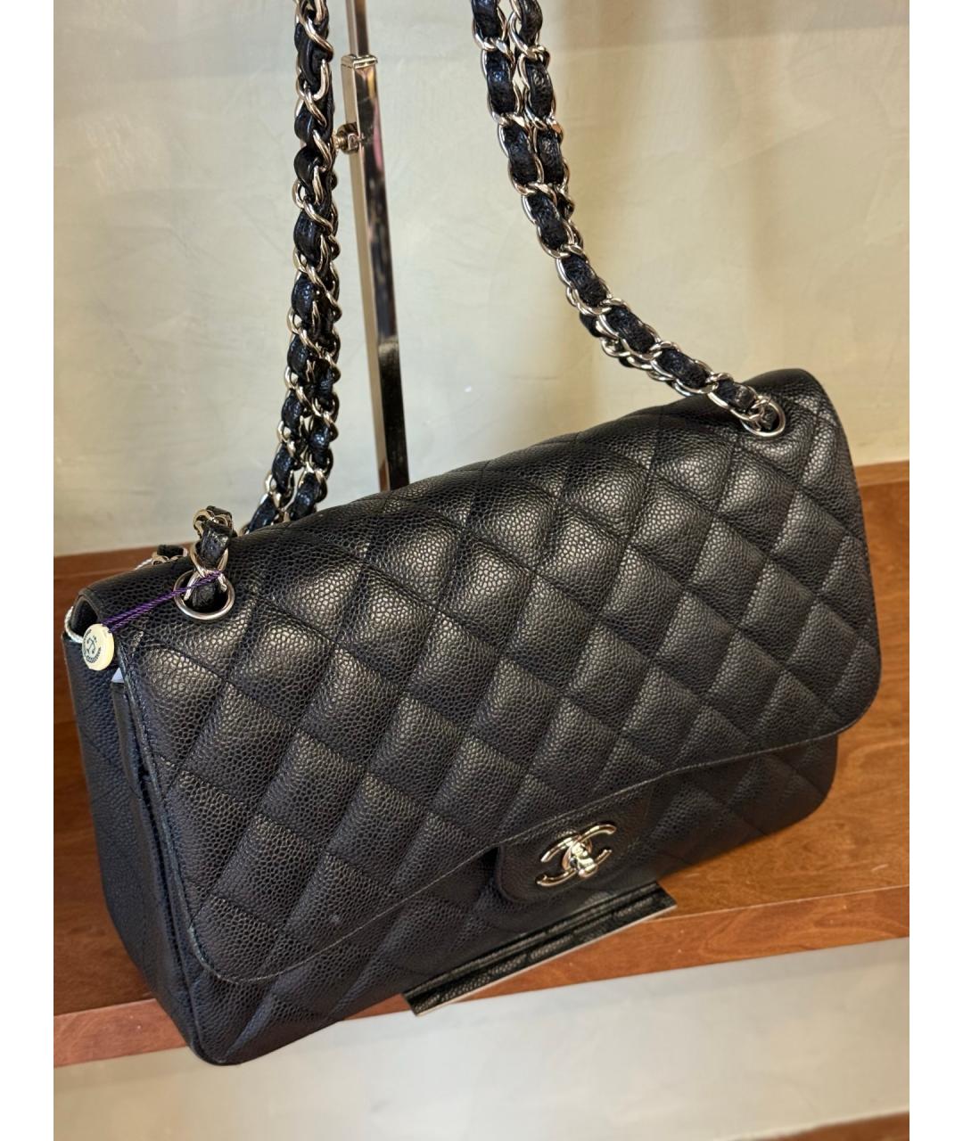 CHANEL Черная кожаная сумка через плечо, фото 3