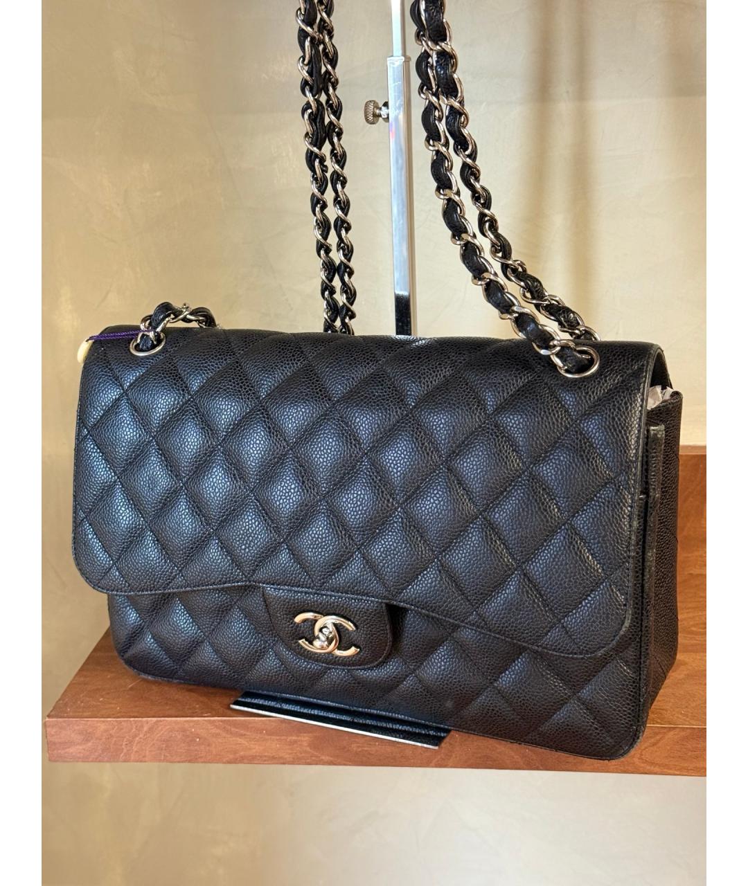 CHANEL Черная кожаная сумка через плечо, фото 2