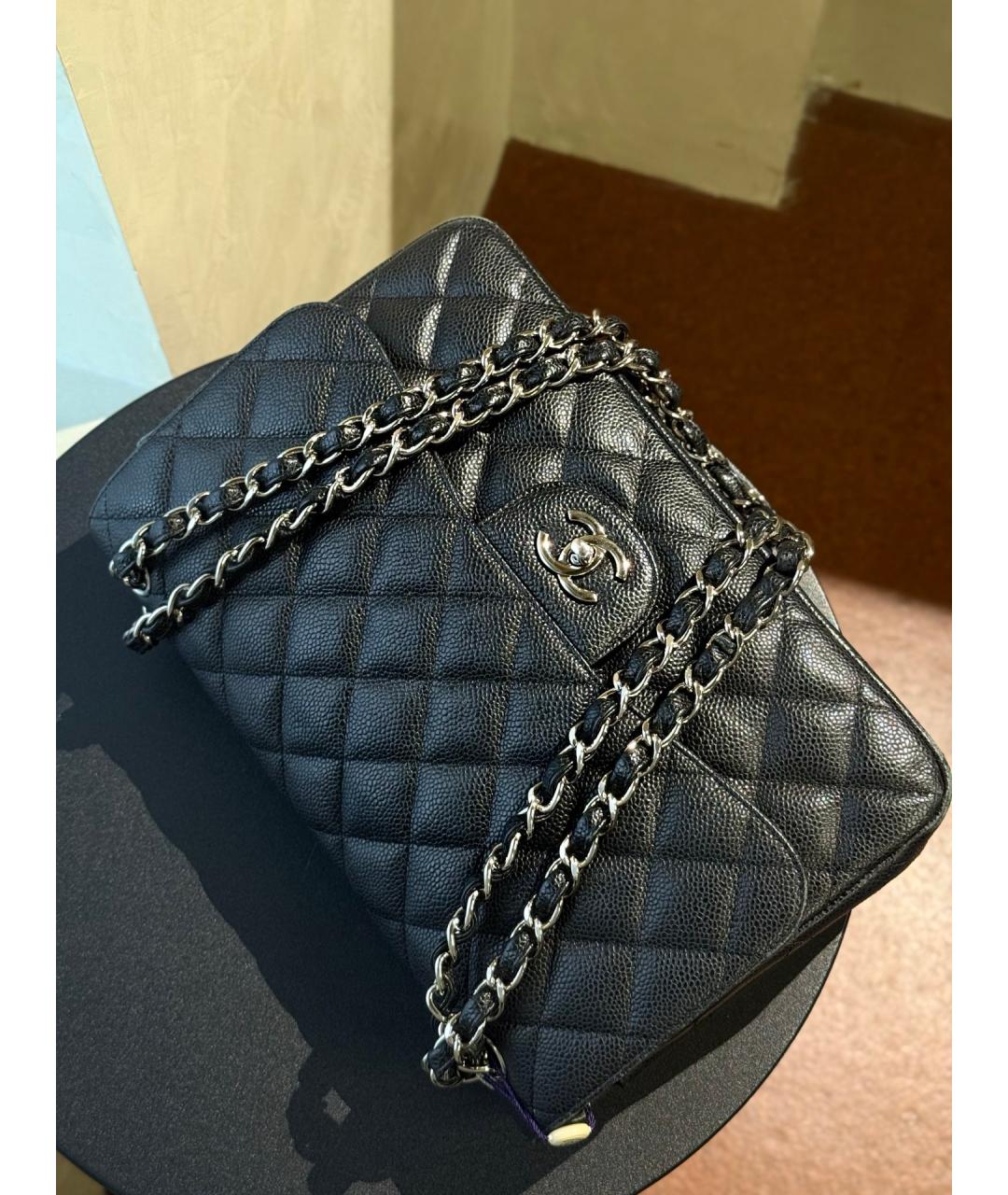 CHANEL Черная кожаная сумка через плечо, фото 6