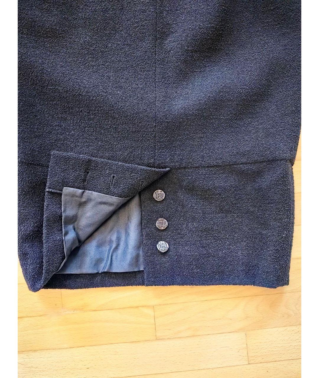 CHANEL Черная шерстяная юбка миди, фото 4