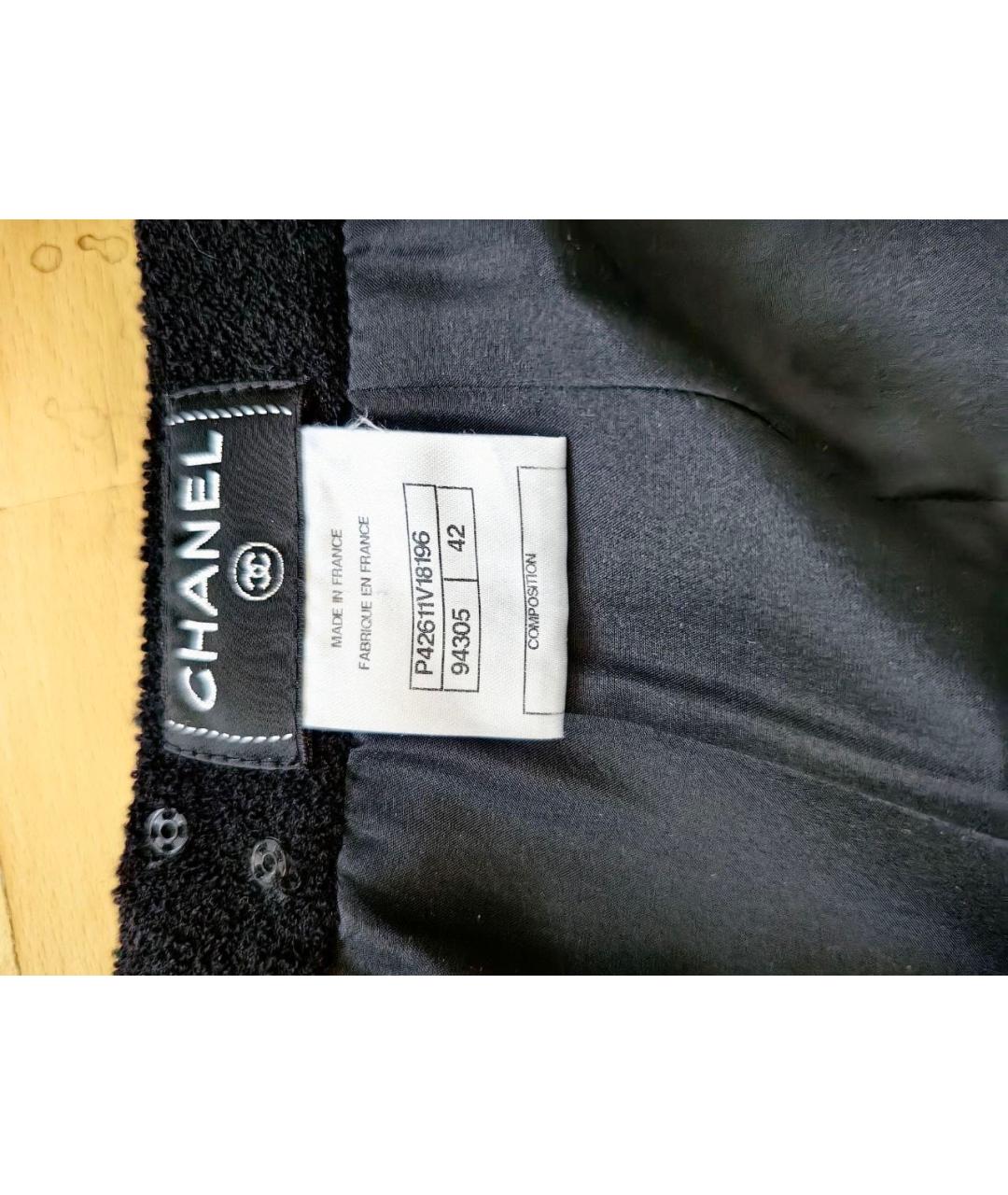 CHANEL Черная шерстяная юбка миди, фото 5